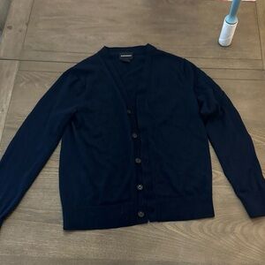 Navy Cardigan Wool Sweater Club Monaco